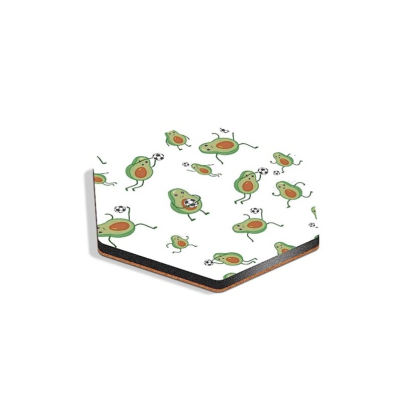 1 x Hexagon Coaster - Cute Avodaco Football Pattern Sport