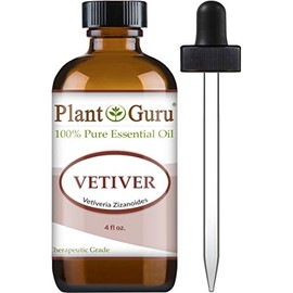 Vetiver Essential Oil 4 oz 100% Pure Undiluted Therapeutic Grade for Skin, Body. Perfect for Aromatherapy Diffuser.