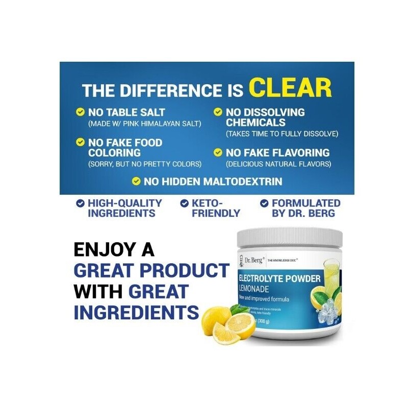 Dr. Berg Electrolyte Powder with 1000 mg of Potassium with