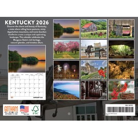 Kentucky Calendar 2026 Monthly Wall Calender 12 Month | American Made In The USA
