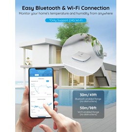 Govee Smart Thermometer Hygrometer, WiFi Humidity Temperature Sensor with App Notification Alert, 2 Years Free Data Storage Export, Wireless Remote Monitor for Room Greenhouse Incubator Wine Cellar