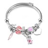 Women's Popular Rabbit Bangle, Pink, Blue, Adjustable, Opening, Platinum, Zircon