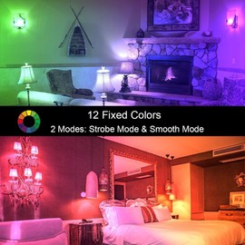 ILC ILC RGB LED Light Bulb, Color Changing 40W Equivalent, Daylight White, 450LM Dimmable 5W E26 Screw Base RGBW, Mood Light Bulb - 12 Color Choices - Timing Infrared Remote Control Included (4 Pack)