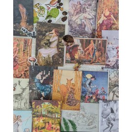 Fairies of the forest Ephemera pen pal kit - vintage papers - junk journal - travellers notebook