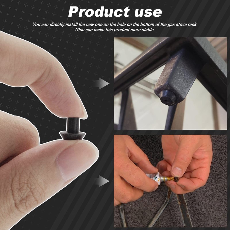 Rubber Grate Feet Kit for Bosch/Thermador 413552 - Stove Range