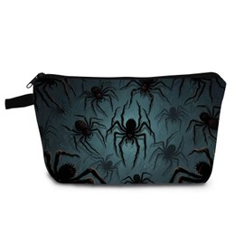YULUENZE Gothic Spider Makeup Bag Cute Small Organizer Bag with Zipper Gothic Spider Cosmetic Bag Aesthetic Birthday Present for Women Friends -1