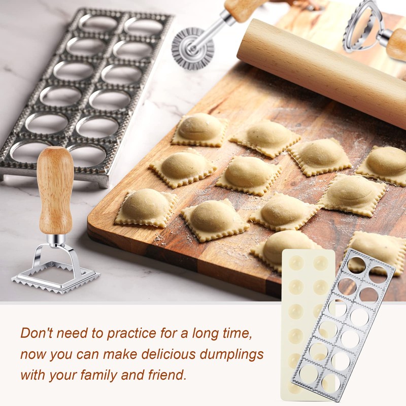 Geetery 5 Pcs Ravioli Mold Set 2 Inch Squares Ravioli