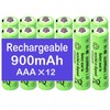 Lombaour 12 Packs 1.2v AAA Size 900mAh NiMH Solar Rechargeable