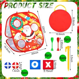 Liliful Christmas 3 in 1 Bean Bag Toss Game Set Christmas Party Games for Families Collapsible Cornhole and Dart Board Yard Outdoor Indoor Games for Boys and Girls Toys Xmas Activities Party Favors