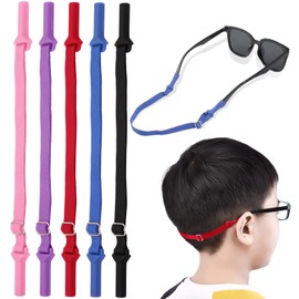 vibedor 5 PCS Adjustable Glasses Straps, No Tail Eyewear Retainer Glass Straps Universal Fit Rope, Sport Holder Strap for Men's, Kids', Women's Glasses and Sunglasses（Multicolor）