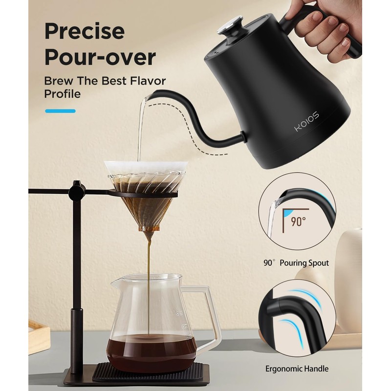 Gooseneck Electric Kettle with Temperature Control, 27oz/0.8L Fast Heat Electric