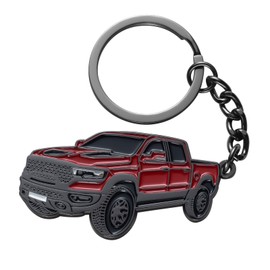 SINLAKUA Car Keychain for Dodge RAM 2023 2022 1500 TRX Key Chain Fob Cover Cool Mods Accessories 2"x1.3" Red