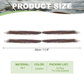 PATIKIL Crystal Flash Fly Fishing Line, 10 Pack Sparkle Fly Tying Material Kit Holographic Dry Flies Thread Supplies for Making Fishing Hook Lure Flies, Colorful