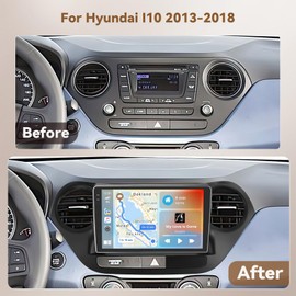 [4+64G] Hikity Android 15 Car Stereo for Hyundai I10 2013-2018 with Wireless Carplay Android Auto, 9'' in-Cell Touch Screen Radio 5G WiFi Bluetooth 5.0 Mirror Link GPS SWC FM/RDS/EQ Backup Cam+Mic