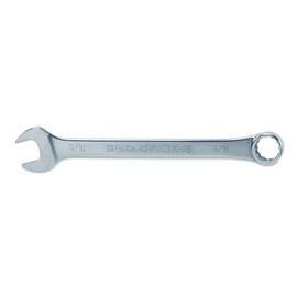 Beta 42INOX 9/16" Stainless Steel Combination Wrench | 12-Point Box End, 15° Offset | Corrosion-Resistant AISI 420 | Made in Italy | Food Industry and Clean Room Safe