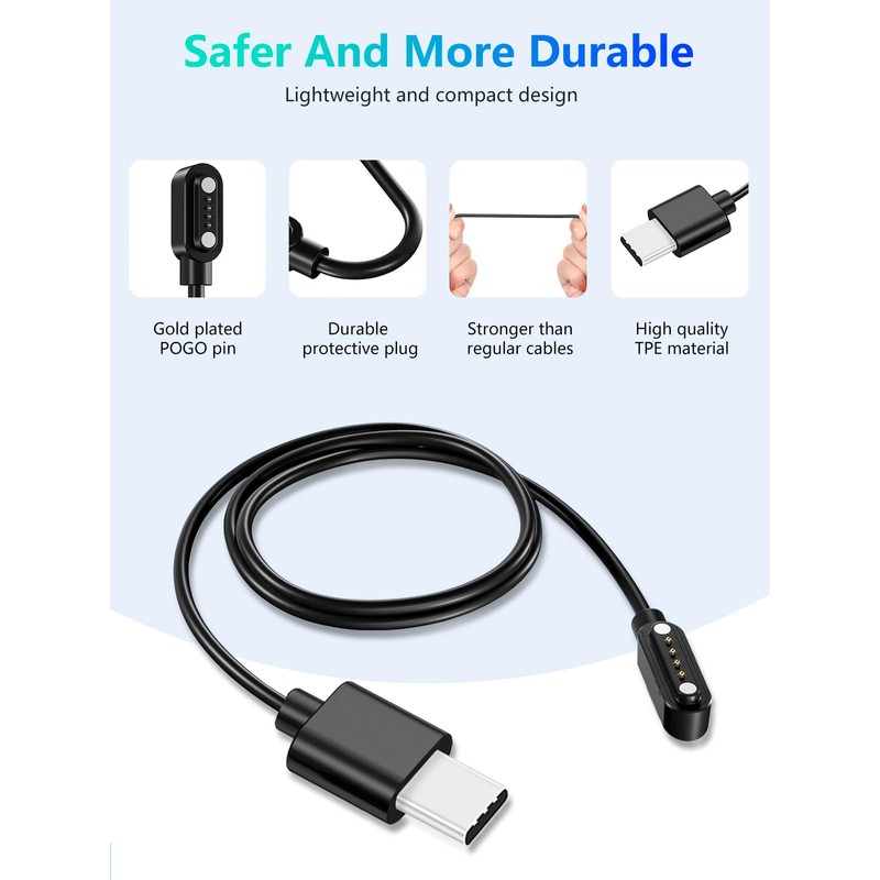 YANMONGI [2 Pack, USB-C+USB-A] Charger Cable Compatible with PLAUD Note