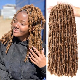Butterfly Locs Crochet Hair 5 Packs 18 Inch Lightweight Pre Looped Soft Faux Locs for Black Women (18 Inch 5 Pack, 27#)