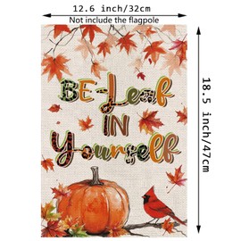 Fall Garden Flag Inspiring Pumpkins Seasonal Aumtumn Welcome Flags for Farmhouse Yard Lawn Decor Vertical Double Sided 12.5 x 18 Inch