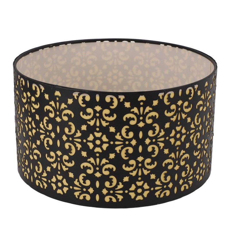 Metal Barrel Lampshade Hollow Exquisite Wrought Iron Lamp Shade with