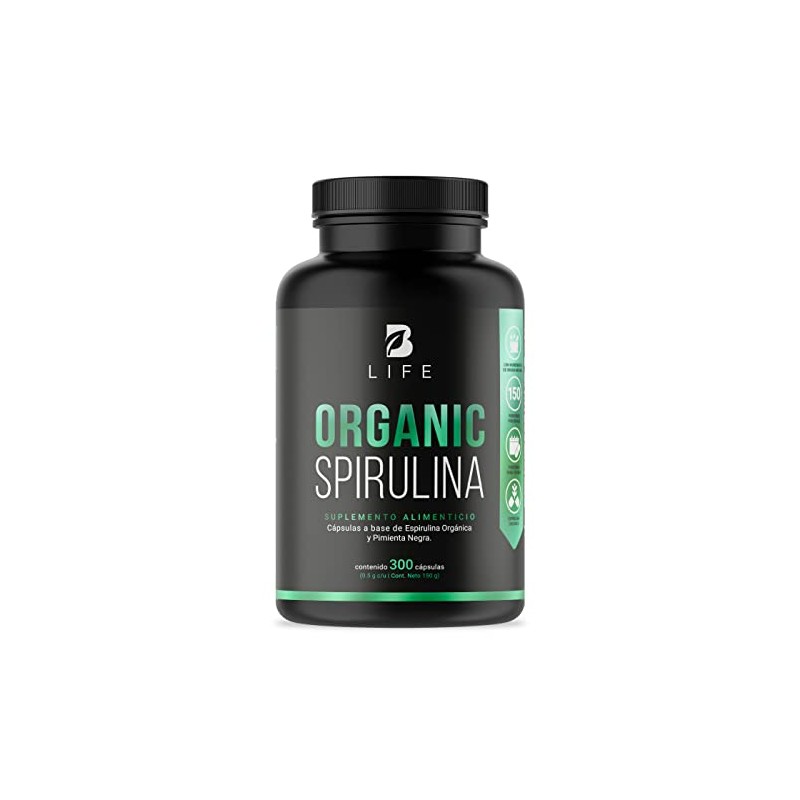 B Life Espirulina Orgánica 300 cápsulas