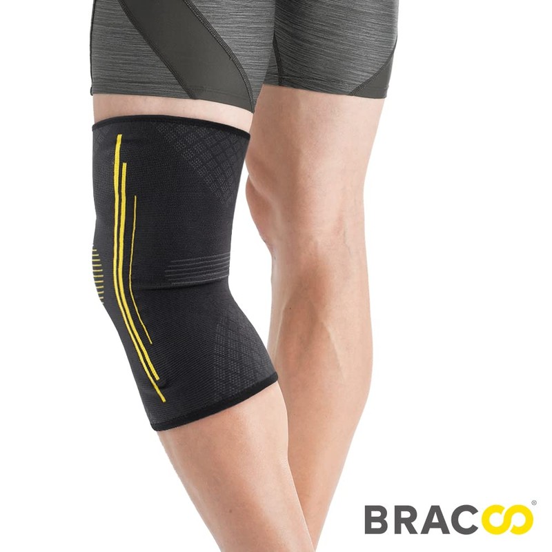 BRACOO Knee Support Compression Sleeve with Side Stabilizer - Lightweight