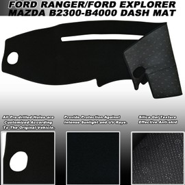 KEEGTBOX Dashboard Mat Cover UV Rays Protector Fit for 1995-2011 Ford Ranger/ 1995-2001 Explorer/ 1995-2010 Mazda B2300 B2500 B3000 B4000 and Mercury Mountaineer 1997-2001 Dash Mat Carpet Accessories