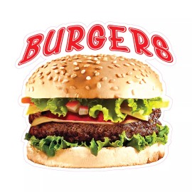 genetic/unbranded Food Truck Decals Burgers Restaurant & Food Concession Concession Sign Brown - 36 in on Longest Side