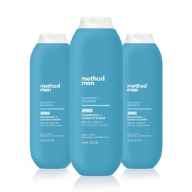 Method Men 2 in 1 Shampoo and Conditioner, Glacier + Granite, 14 oz (Pack of 3)