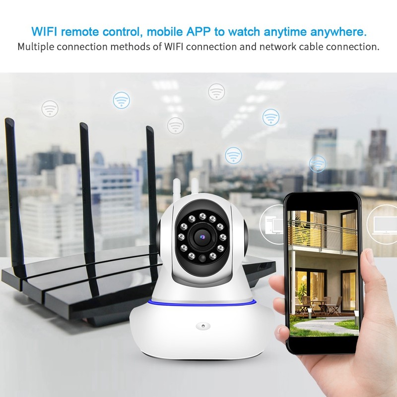 1MP 720P WIFI PTZ Camera HD Dual Antenna Baby Monitor