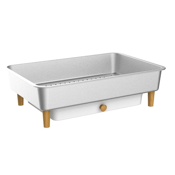 DOUNAPI Stainless Steel Sifting Litter Box for Pine Pellet Cat