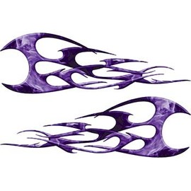 Weston Ink Twisted Tribal Flames Motorcycle Tank Decal Kit in Purple Inferno