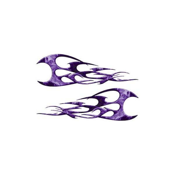 Weston Ink Twisted Tribal Flames Motorcycle Tank Decal Kit in Purple Inferno