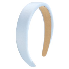 CURASA Blue Satin Headband Plain Wide Thick Headbands for Women Non Slip Soft Hair Bands Black Head Band For Girls Hair Accessories