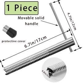 OULIGET Winter Fishing Ice Drill,Outdoor Camping Spiral Nail Ice Augers,Portable Outdoor Winter Camping ICY Drill Tool Stainless Steel for ICY Angling,1 Piece