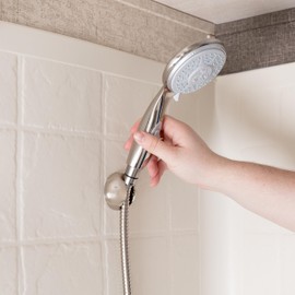 Camco Complete RV/Marine Shower Head Kit | Features Convenient On/Off Switch for Water Efficient Showers | 5 Spray Patterns | Brushed Nickel (43747)