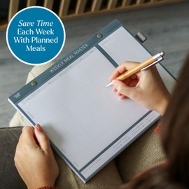 Magnetic A4 Weekly Meal Planner for Fridge with Tear-Off Shopping List - 52 Undated Sheets, 120gsm No-Bleed Paper - Family Meal Planning Organiser by Clear Mind Concepts®