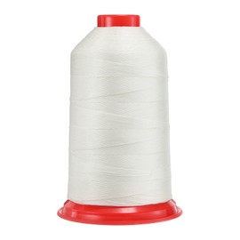 QUARKZMAN 1400 Yards Bonded Nylon Sewing Thread Size 420D/3 Sewing-Heavy Duty Upholstery Wire Outdoor for Leather Jeans and Weaving Craft Machine DIY Original White