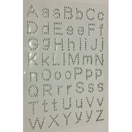 CraftbuddyUS 56pcs Clear Self Adhesive Diamante Rhinestone Crystal Letter Gems A-Z