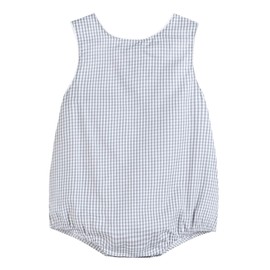 Lil cactus Baby Boys and Girls Gray Gingham Bubble Romper, 12-18 Months