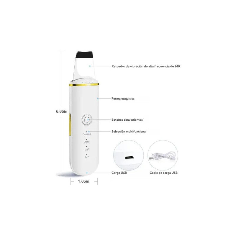 Skin Scrubber, Ultrasónico Exfoliación Limpiador Cuidar Piel