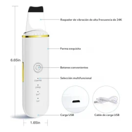 Skin Scrubber, Ultrasónico Exfoliación Limpiador Cuidar Piel