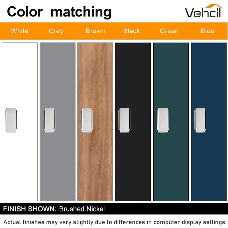 VEHCIL 10 Pack Square Cabinet Knobs Brushed Nickel, Single Hole