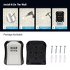 Key Lock Box Wall Mounted, 4-Digit Combination Lockbox for Outside,