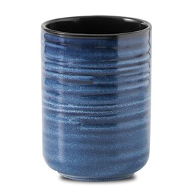 Hasense Utensil Holder, 7.4" Large Utensil Holder for Kitchen Counter, Ceramic Utensil Organizer for Utensil Set, Modern Kitchen Utensil Crock for Countertop Decor, Blue