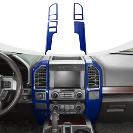 RAZPOY for F150 Interior Trim Kit, 4PCS Center Console AC Dash Dashboard Panel Covers Trim Compatible with Ford F150 2015-2020 Accessories Blue
