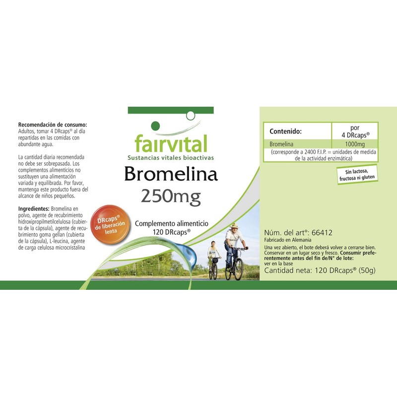 Fairvital | Bromelain Kapseln 250mg - HOCHDOSIERT - 1000mg pro
