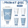100 Pcs 9 oz Blue Nautical Paper Cups, Starfish Seashell