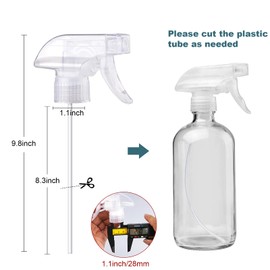 Spray Bottle Nozzles Plastic Heavy Duty Stream Trigger Spray Nozzle Replacement Head Leak Proof Water Bottle Spray Nozzles Adjustable Head Sprayer 4 Pcs (clear)