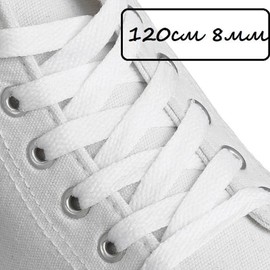 DAJING 2 Pieces White Shoe Laces - Durable Laces for Trainers,Boots,Athletic Shoes, and More