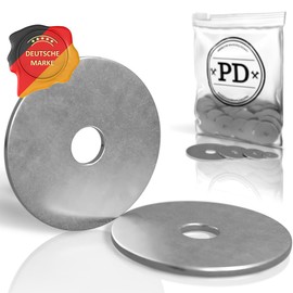 PD® Large Body Washers M10 x 40 (Mudguard Washers) | High-Quality A2 V2A Stainless Steel Washers | Rustproof Stainless Steel Washers with Extra Large Outer Diameter | Pack of 50